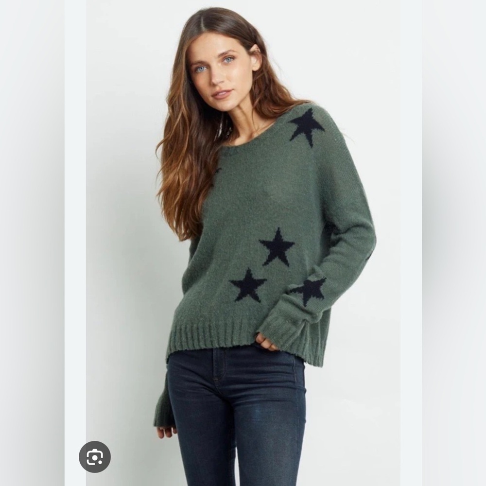 Rails Perci Olive + Stars 100% Wool Pullover Sweater | Medium